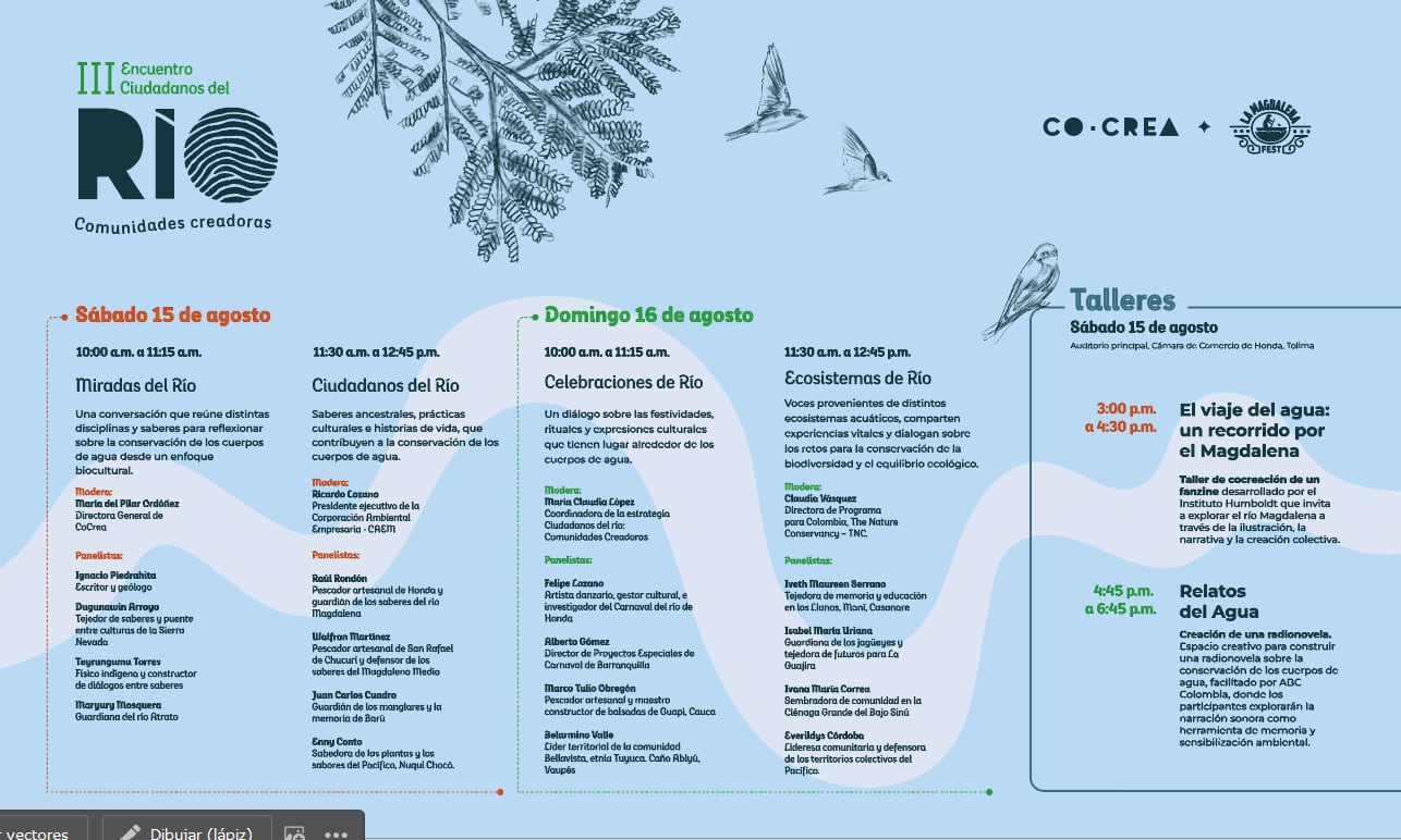 La agenda incluirá diálogos de saberes, talleres, una exposición, un recorrido por el río Magdalena y espacios de intercambio entre organizaciones y comunidades provenientes de distintas regiones.