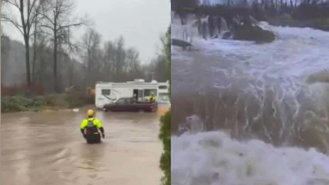 Residentes y equipos de emergencia sortean calles convertidas en ríos tras las lluvias históricas del 11 de diciembre de 2025.