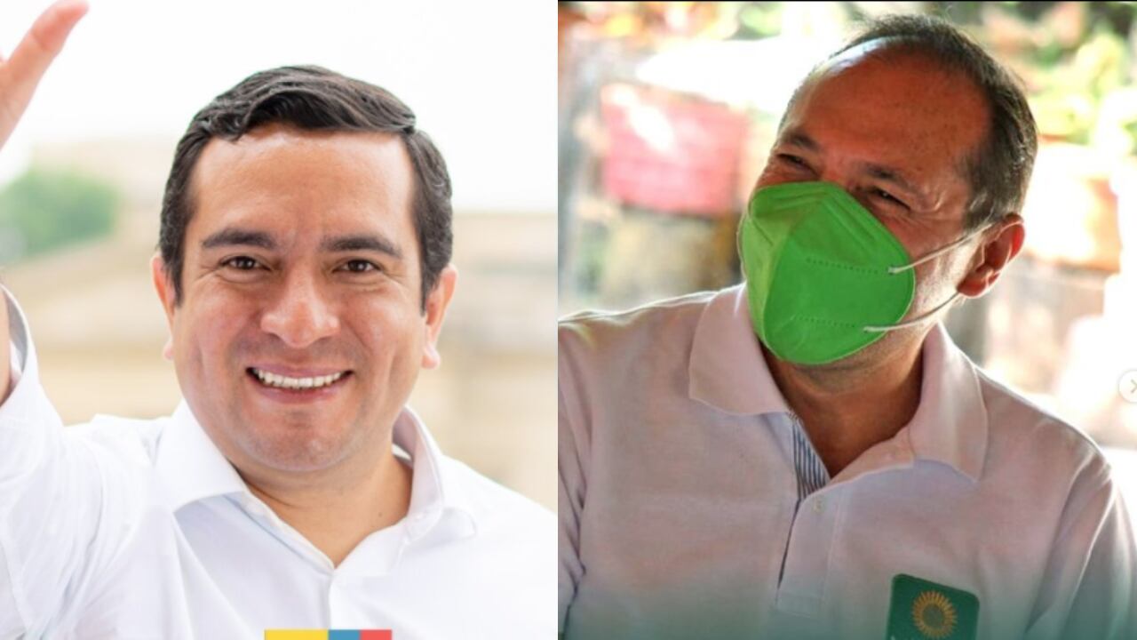 Edward Rodríguez (der), representante a la Cámara por el Centro Democrático, y Antonio Sanguino (izq), senador Alianza Verde