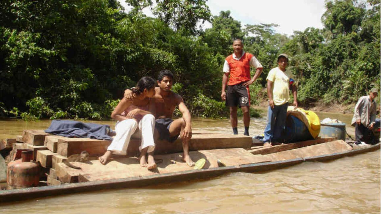 Así sacan la madera. Colonos e indígenas explotan la madera de sus fincas como modo de subsistencia. Sin embargo, la actividad ha decaído desde 2007, tras los enfrentamientos entre no contactados y el incremento de actividades petroleras que abre otras fuentes de trabajo pero que también afectan la vida y el ambiente.