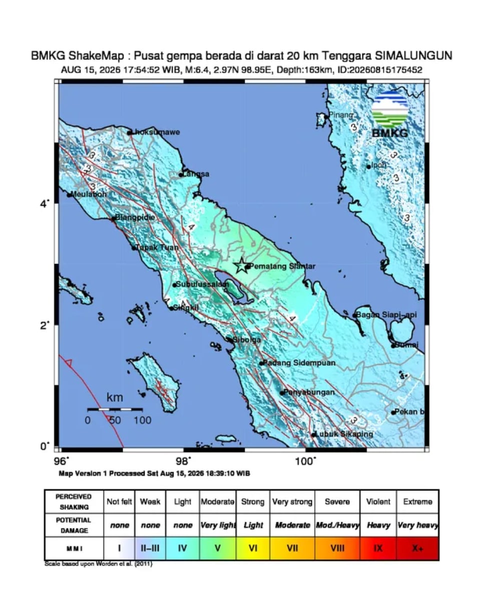 El más reciente temblor en Indonesia tuvo como epicentro 6,9 grados