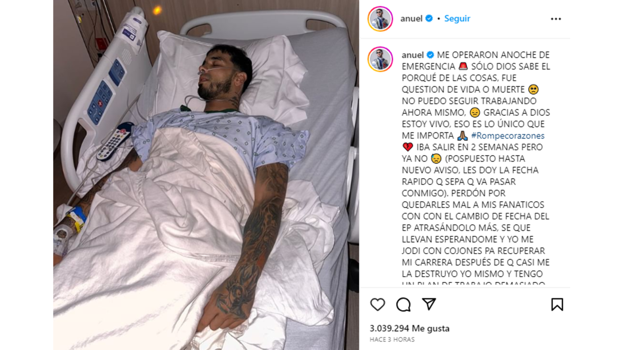 Publicación en Instagram de Anuel AA.