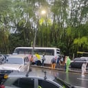 Bus que sufre falla mecánica en el sector de Vizcaya, reportan 3 personas heridas por el momento.