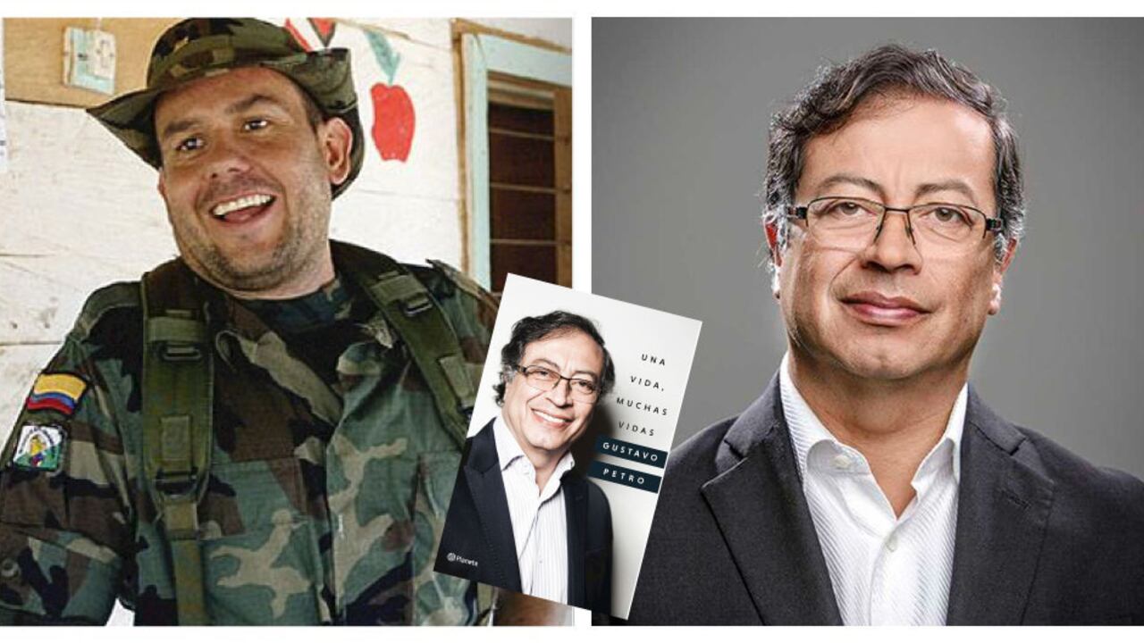 La reunión de Gustavo Petro con Carlos Castaño quedó reflejada en el libro que estrenó el candidato presidencial. Foto: Semana