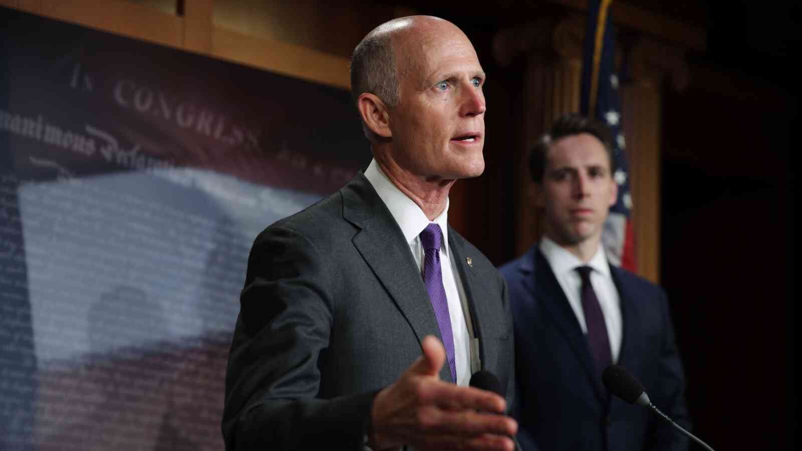 El senador estadounidense Rick Scott conversó con María Corina Machado.

Foto. AFP