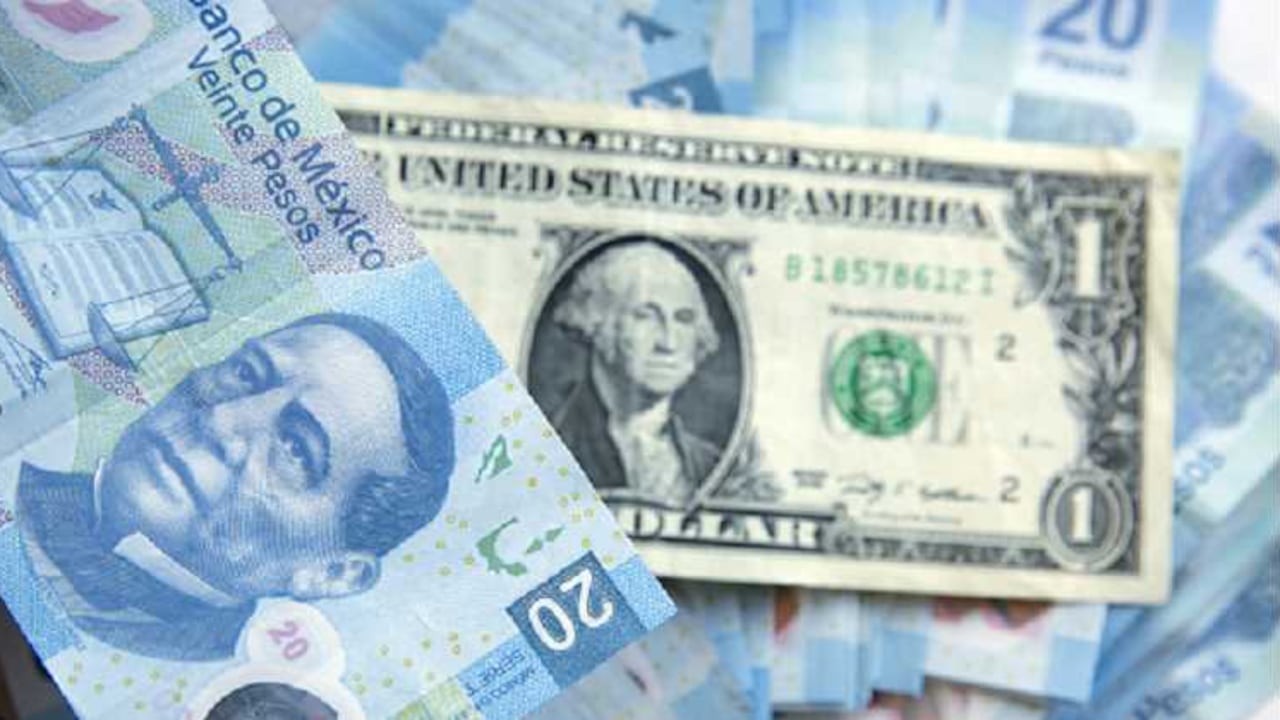 Conversión entre pesos mexicanos y dólares.