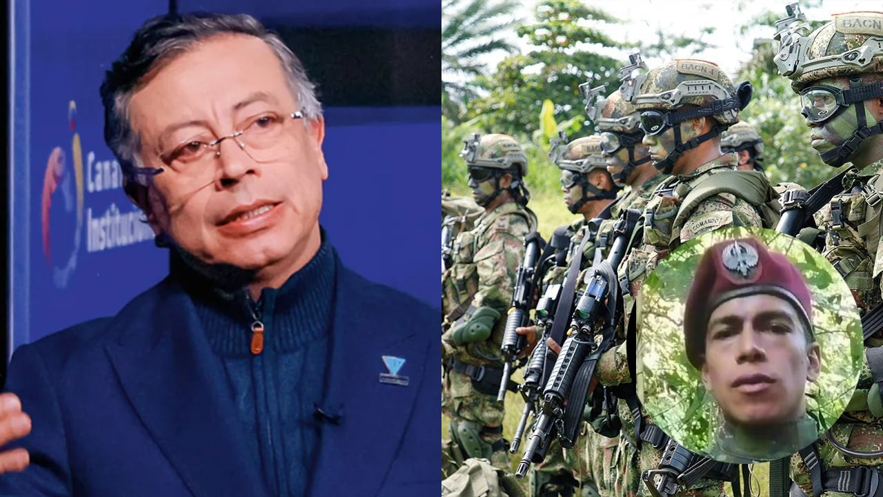 Expresidente Gustavo Petro y el supuesto soldado falso.