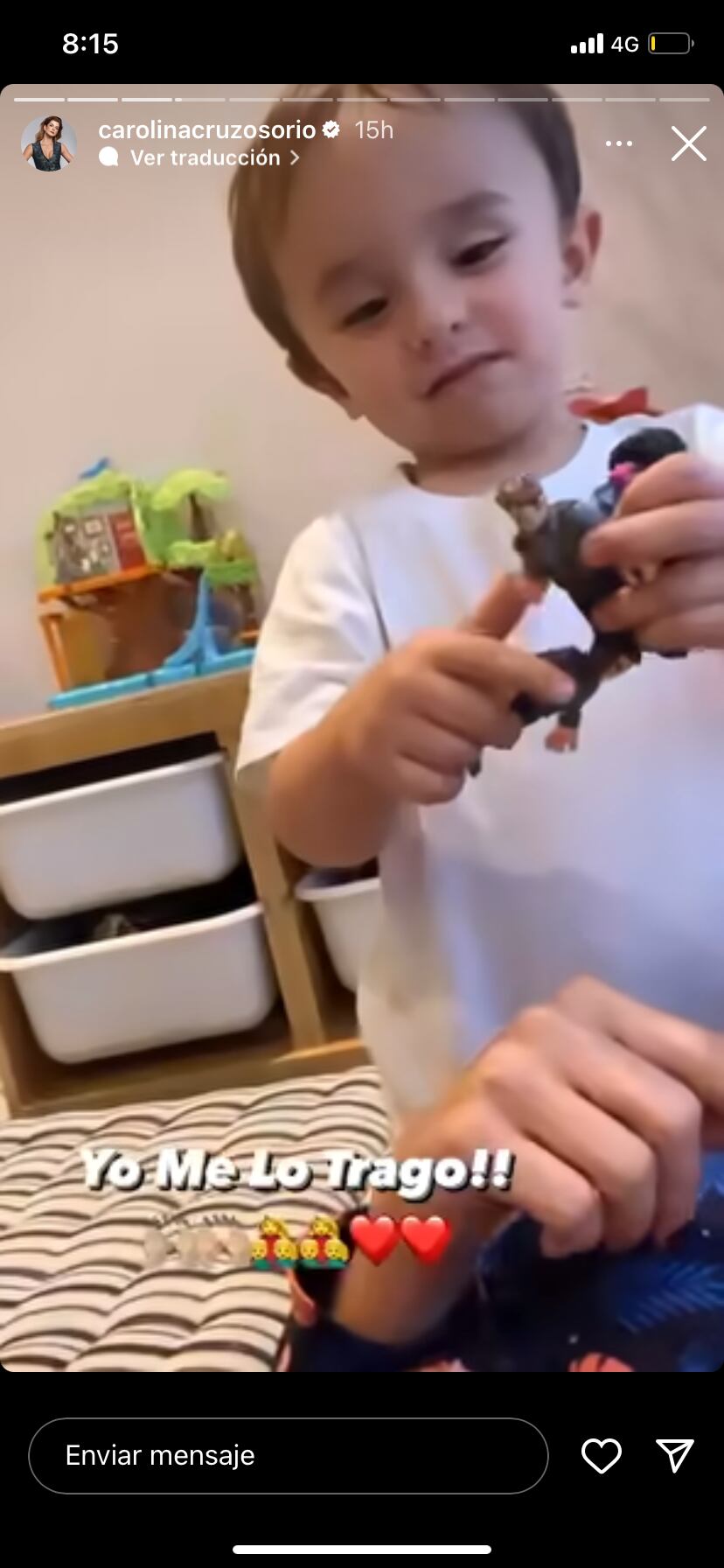 Salvador sorprendió a Carolina Cruz