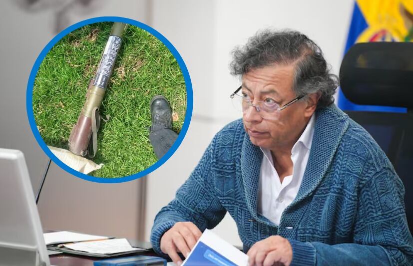 Dos lanzacohetes que fueron encontrados en la calle 6 con Carrera 30 el pasado 20 de febrero, por la vía que frecuenta el presidente.