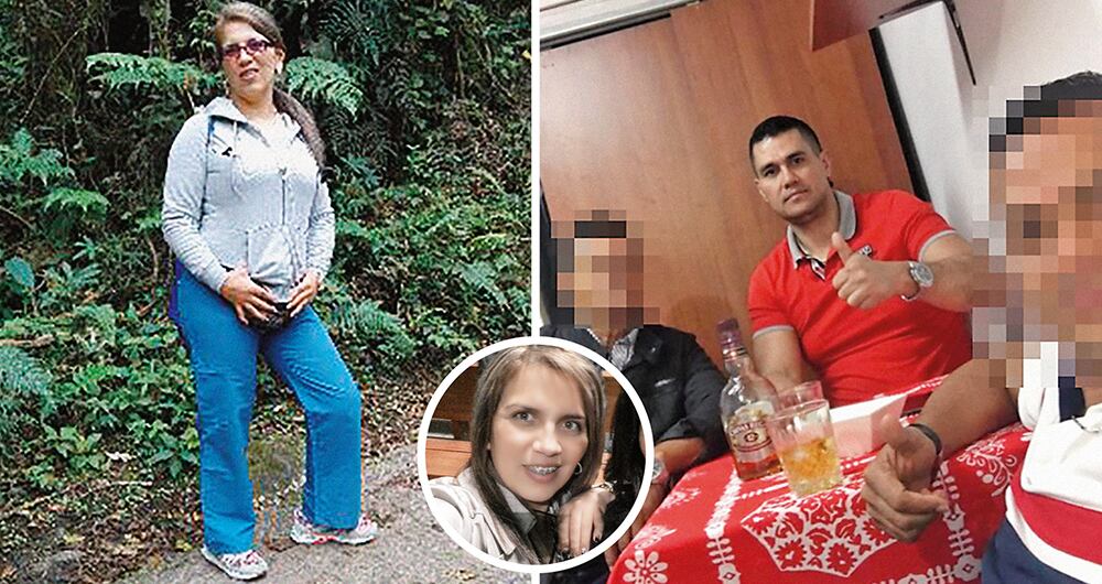 DEYANIRA y BRINDIS en fAMILIA. A la izquierda, fotos de Deyanira Gómez, la expareja sentimental de Monsalve. En los dispositivos también hay imágenes de un brindis con sus familiares en la casa fiscal en La Picota. 