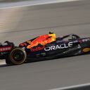 Red Bull driver Sergio Perez of Mexico steers his car during a practice for theFormula One Bahrain Grand Prix it in Sakhir, Bahrain, Friday, March 18, 2022. (AP Photo/Hassan Ammar)
