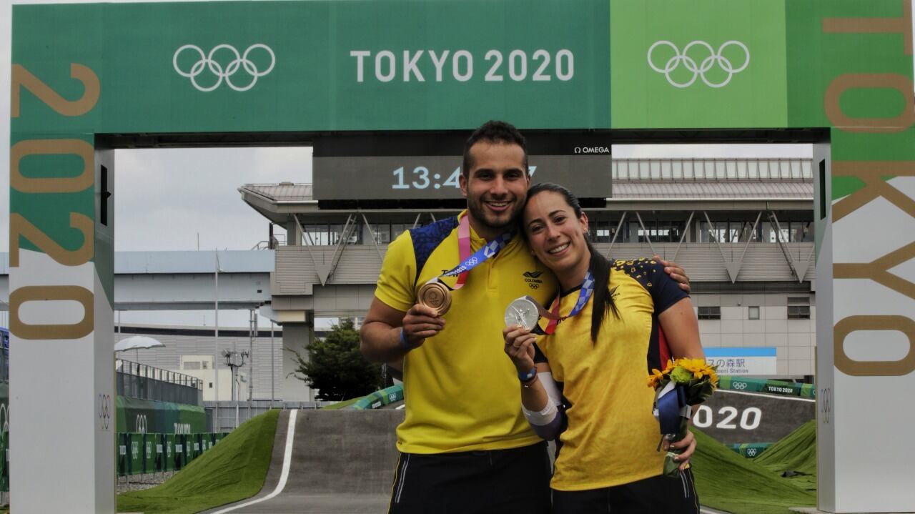 Carlos Ramírez y Mariana Pajón