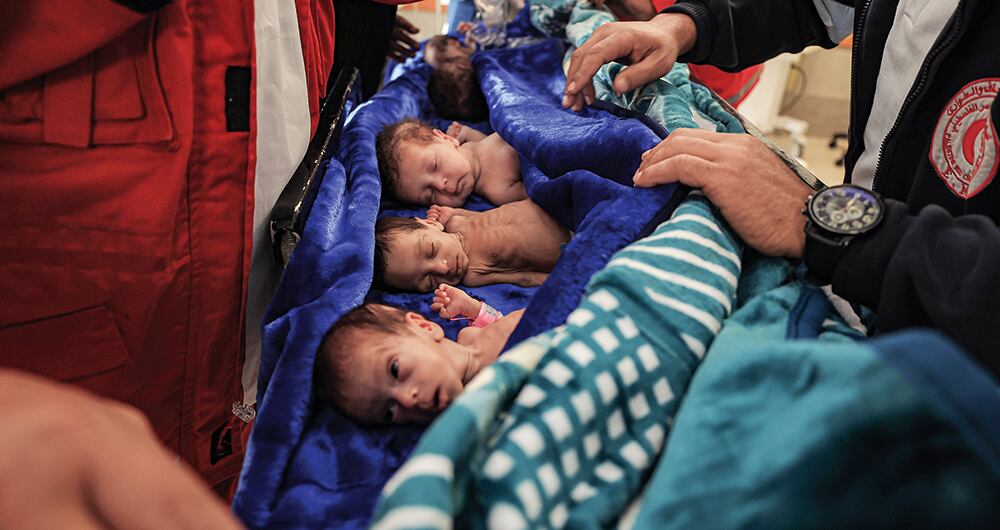 Bebés prematuros en Gaza.