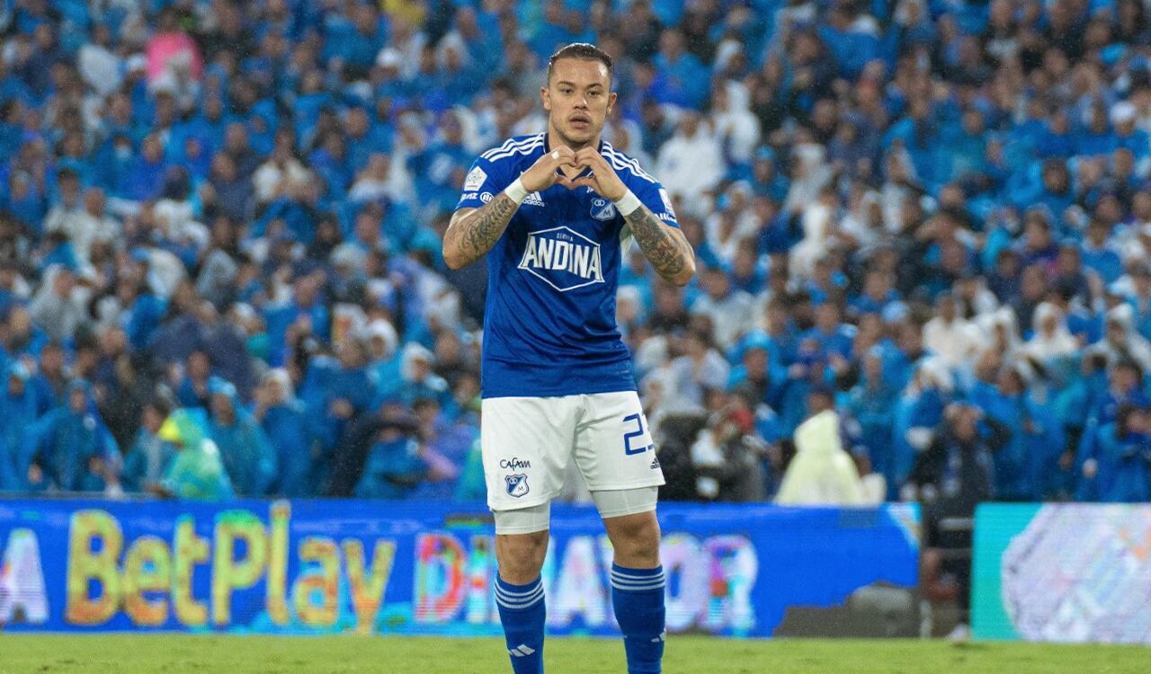 Leonardo Castro marcó los dos goles de Millonarios ante América