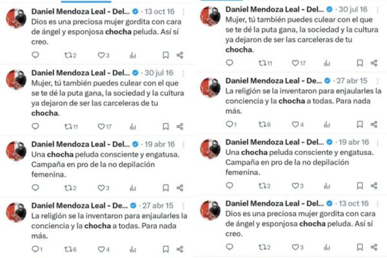 Estas son algunas de las publicaciones de Twitter de Daniel Mendoza, el abogado creador de la serie 'Matarife'.