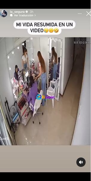 La caleña tuvo el percance mientras se alistaba para una reunión. Foto: Instagram @la_segura.