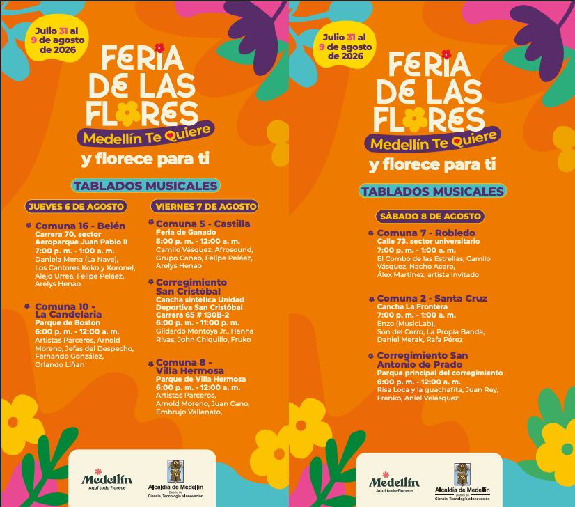 Cronograma Feria de las Flores 2026
