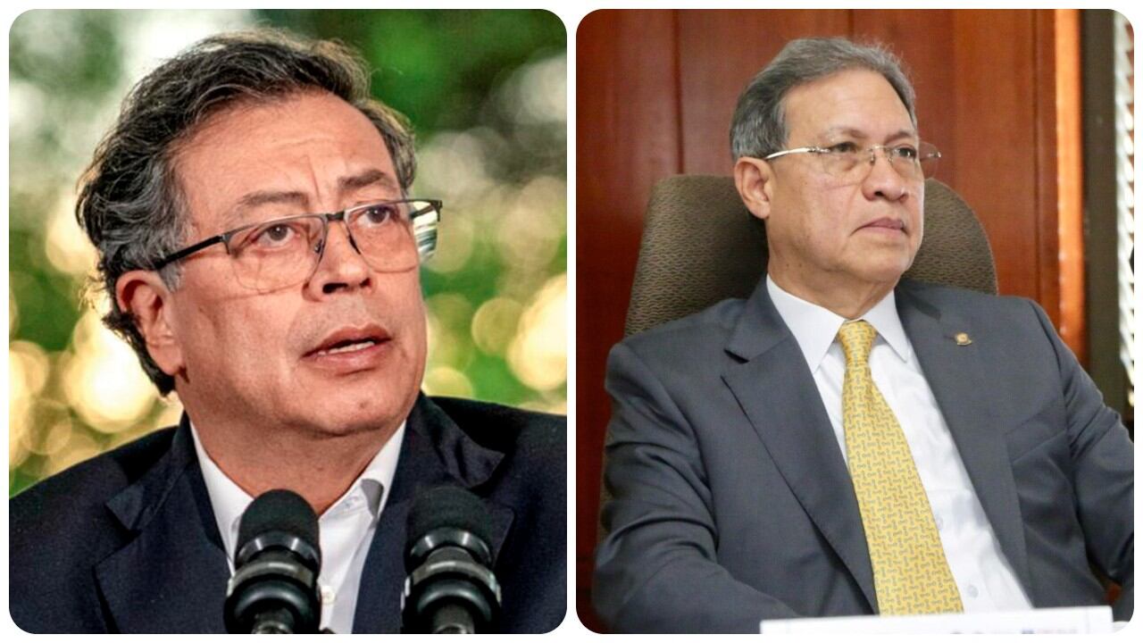 El presidente Gustavo Petro y el magistrado Luis Alberto Álvarez.