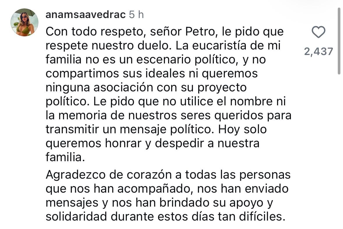 Comentario de Ana María Saavedra.