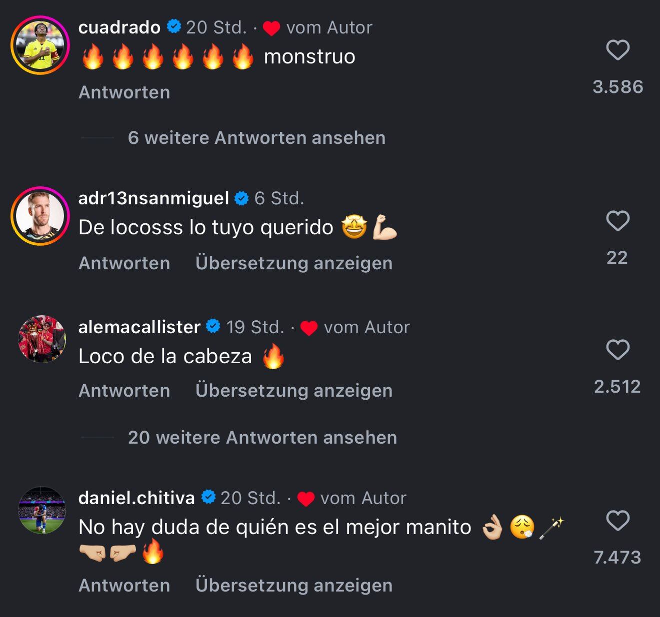 Reacción de Alexis Mac Allister al golazo de Lucho Díaz en Alemania