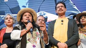 Aida Quilcué, fórmula vicepresidencial de Iván Cepeda. Es una reconocida líder indígena, senadora e integrante del Consejo Regional Indígena del Cauca (Cric).