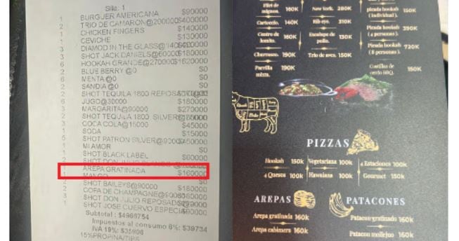 Los precios del restaurante en Medellín