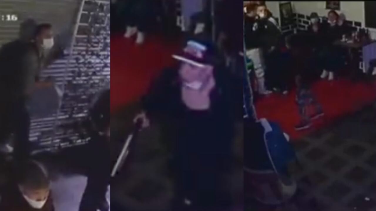 Momento exacto del robo en bar de Bogotá