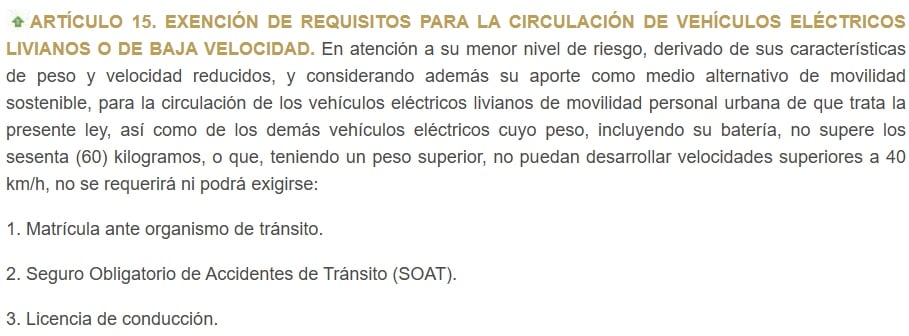 Artículo 15 de la Ley 2486 de 2025