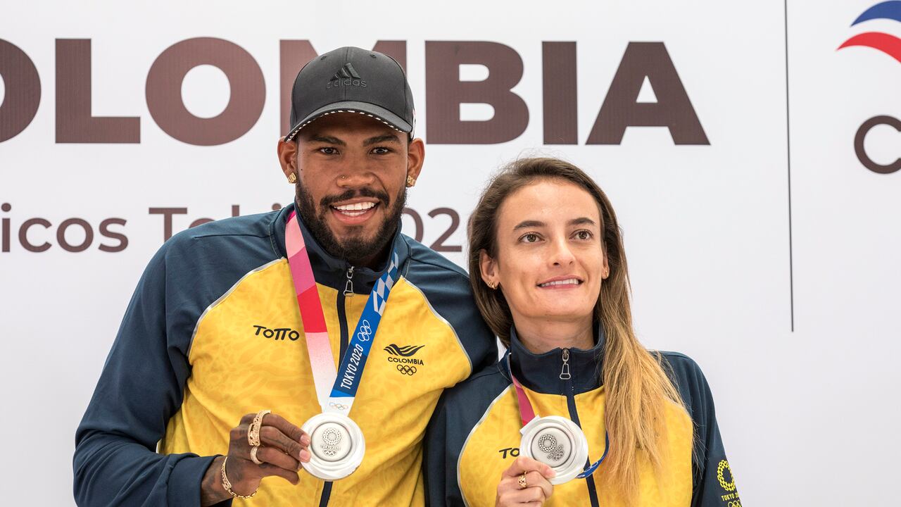 Anthony Zambrano y Lorena Arias. Medallistas Olímpicos Tokyo 2020.
Bogotá Agosto 9 de 2021.
Foto:Juan Carlos Sierra-Revista Semana.