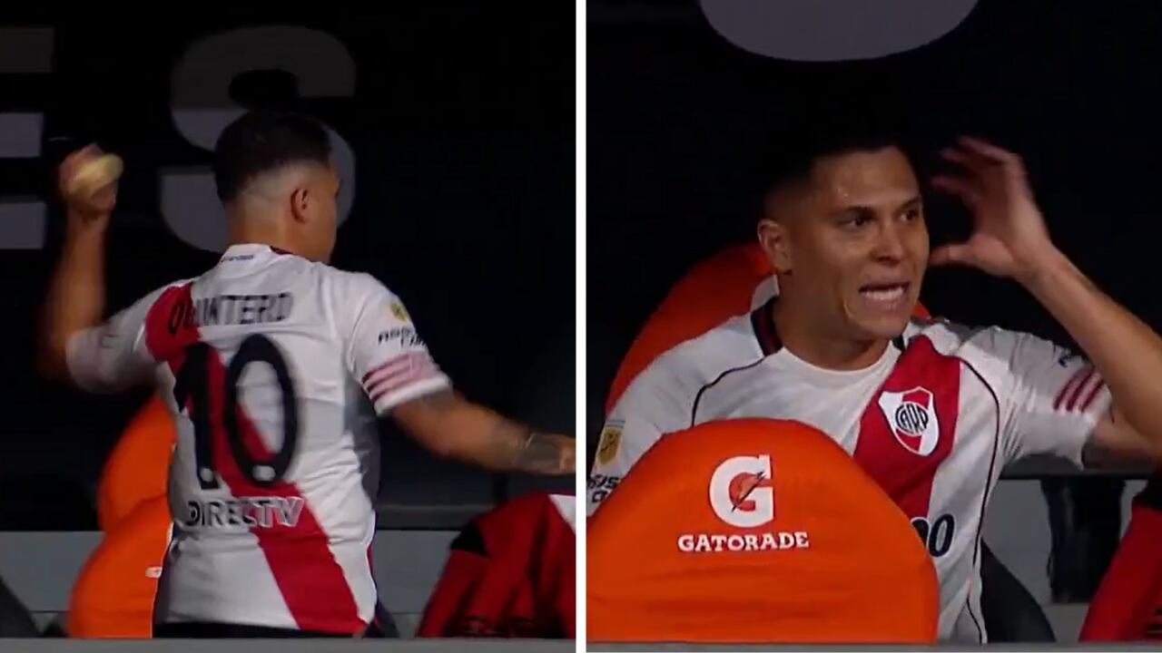 Aunque River ganó, la atención se la llevó la molestia de Juanfer al ser sustituido.