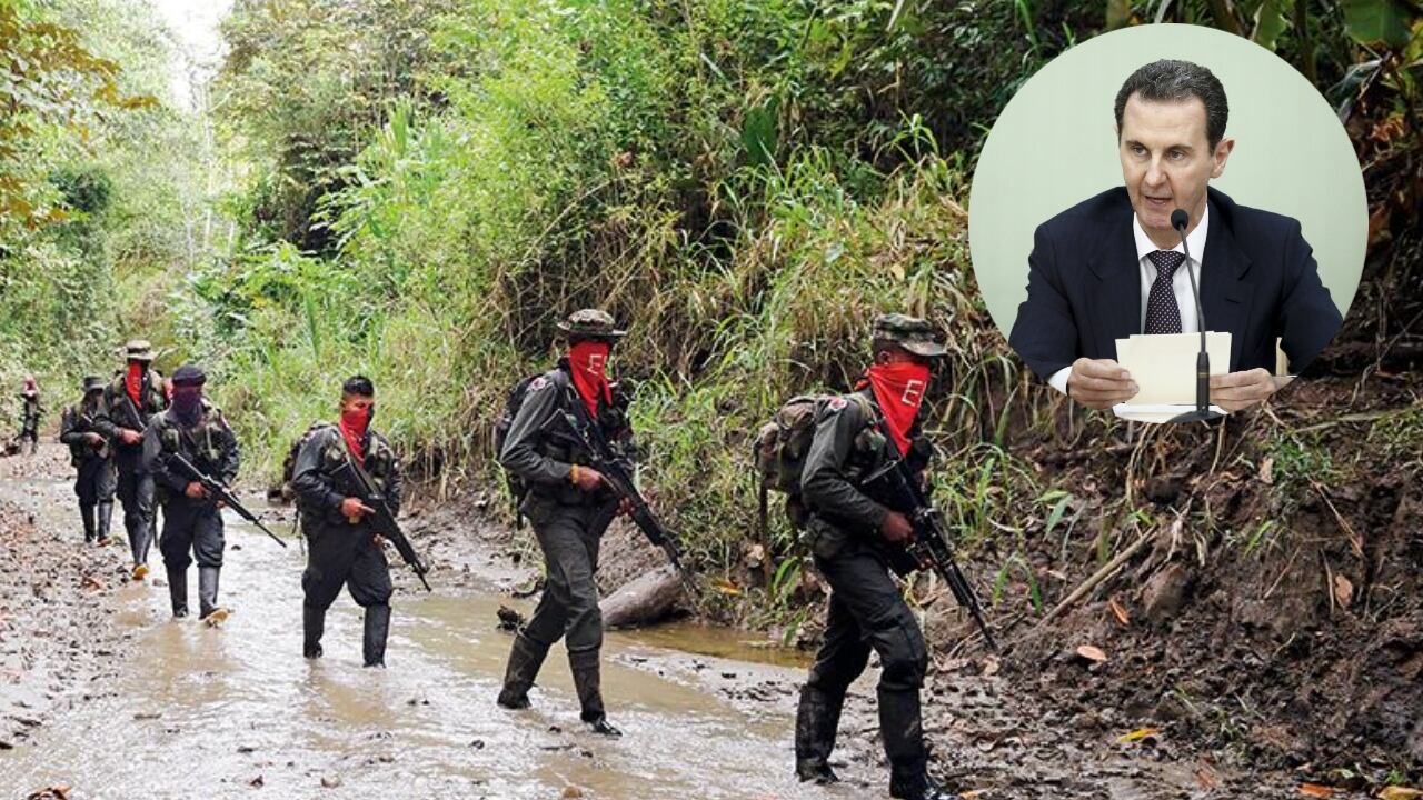 La guerrilla del ELN y el exdictador de Siria, Bashar al Assad.