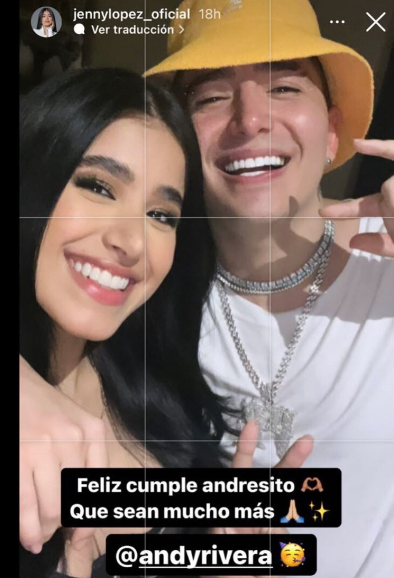 Jenny López envió mensaje de cumpleaños a Andy Rivera