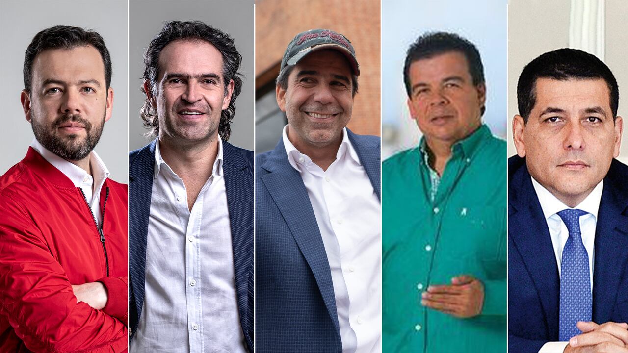 Carlos Fernando Galán, Federico Gutiérrez, Álex Char, Roberto Ortiz y Dumek Turbay.