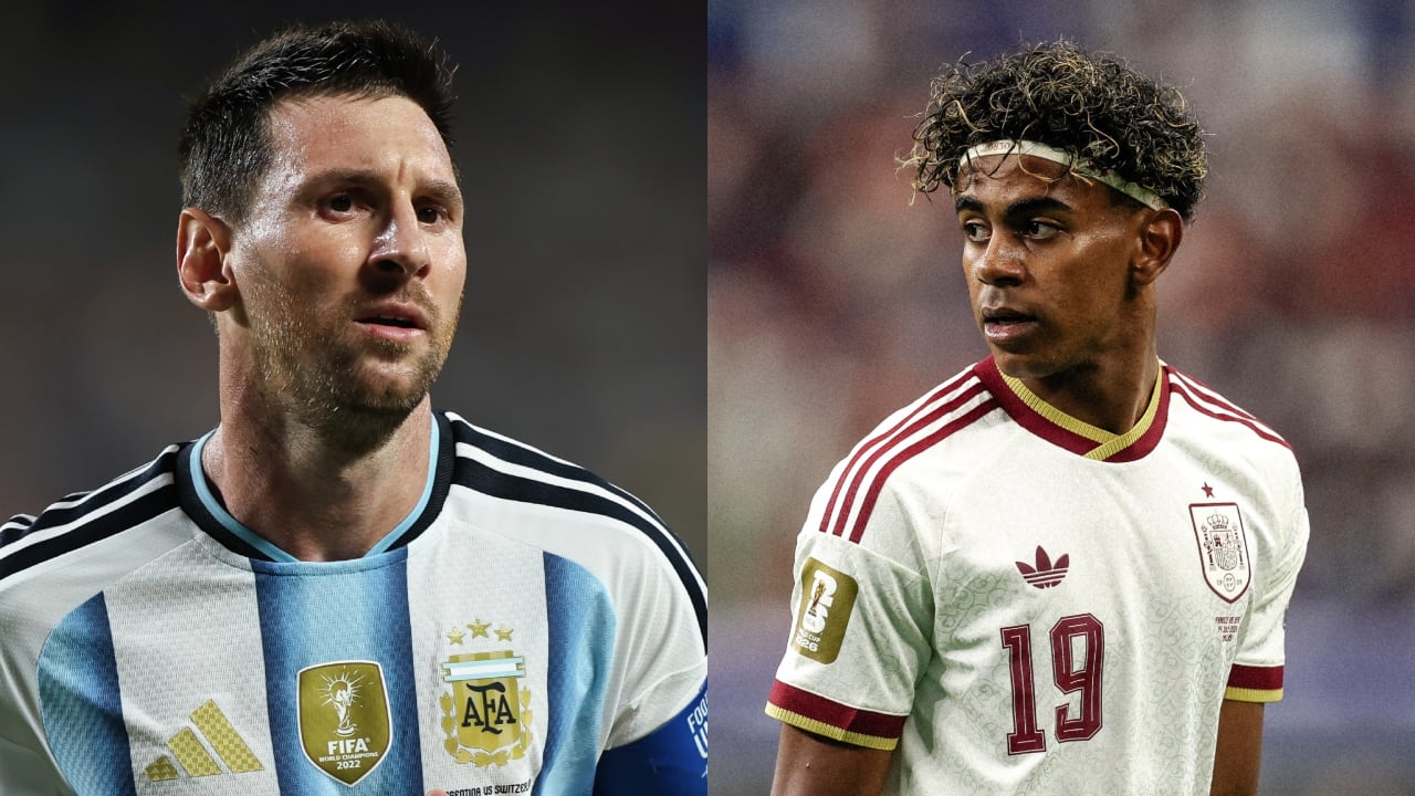 Lionel Messi y Lamine Yamal.