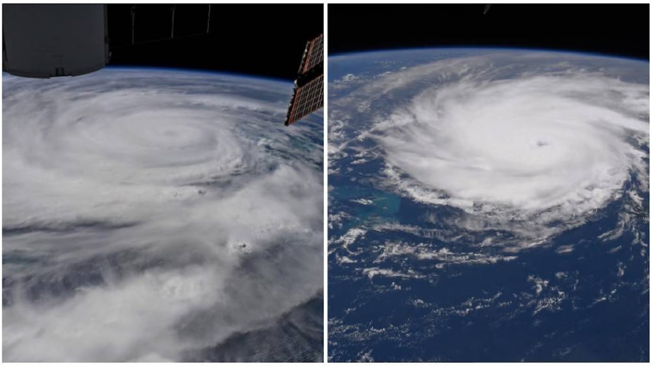 Los huracanes Irma y José captados desde el espacio.