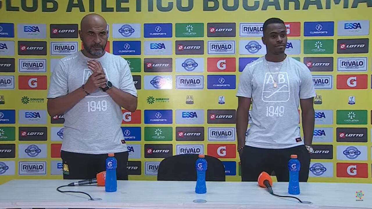 Rueda de prensa del Bucaramanga tras su partido con Fortaleza.