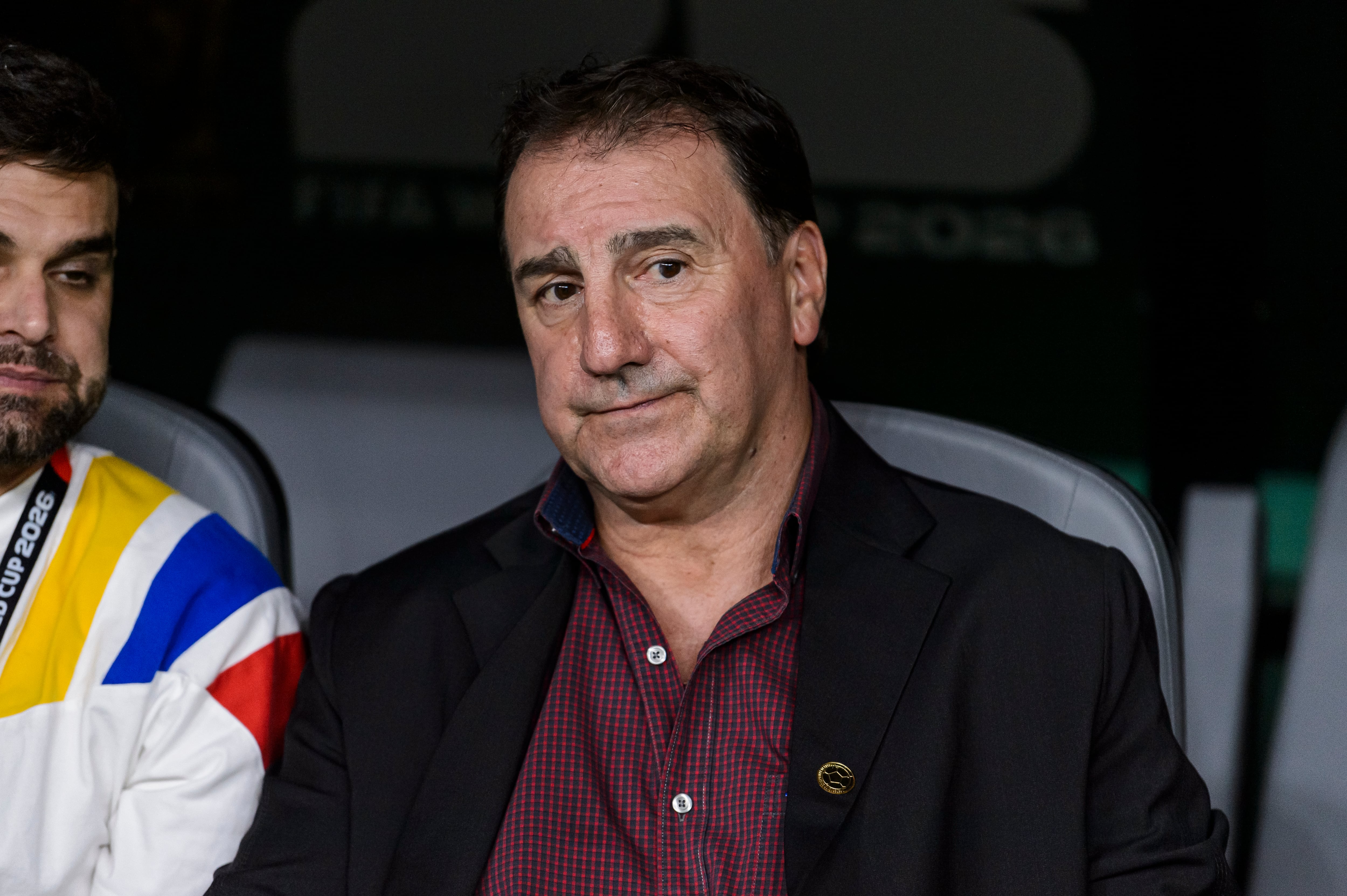 GUADALAJARA, MEXICO - JUNE 23: Colombia Head Coach Nestor Lorenzo looks on prior to the FIFA World Cup 2026 Group K match between Colombia and Congo DR at Guadalajara Stadium on June 23, 2026 in Guadalajara, Mexico. (Photo by Martín Fonseca/Eurasia Sport Images/Getty Images)