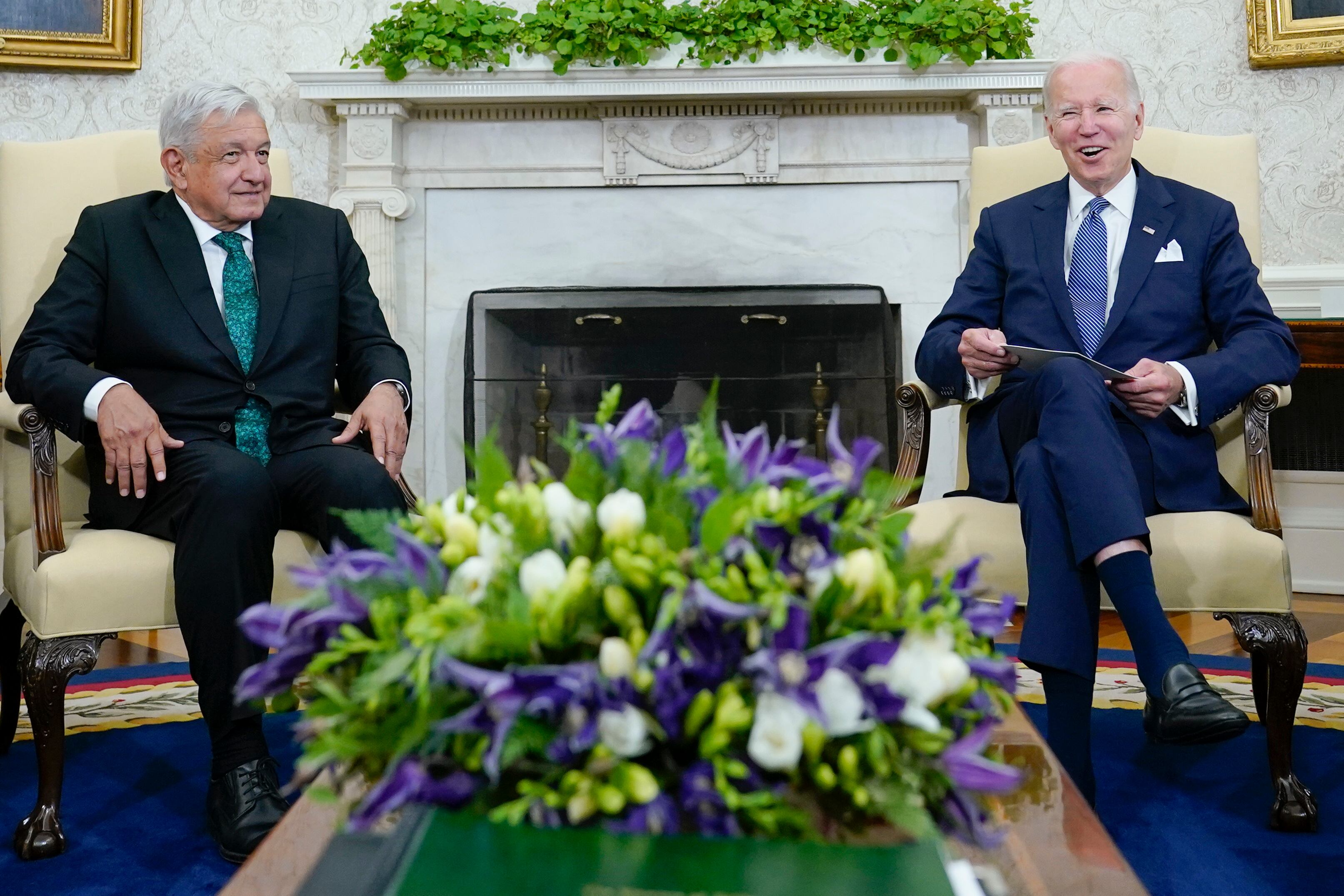 Presidente Joe Biden se reúne con el Presidente de México, Andrés Manuel López Obrador. (AP Photo/Susan Walsh)
