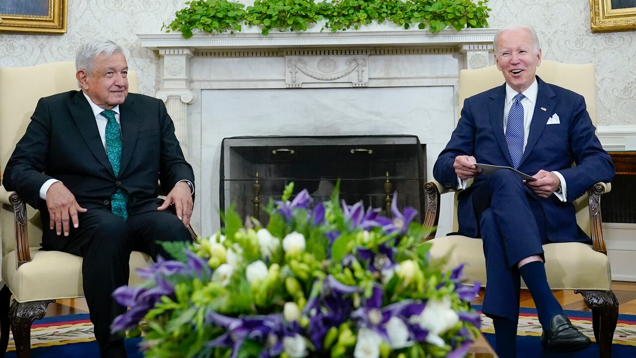 Presidente Joe Biden se reúne con el Presidente de México, Andrés Manuel López Obrador. (AP Photo/Susan Walsh)