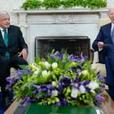 Presidente Joe Biden se reúne con el Presidente de México, Andrés Manuel López Obrador. (AP Photo/Susan Walsh)