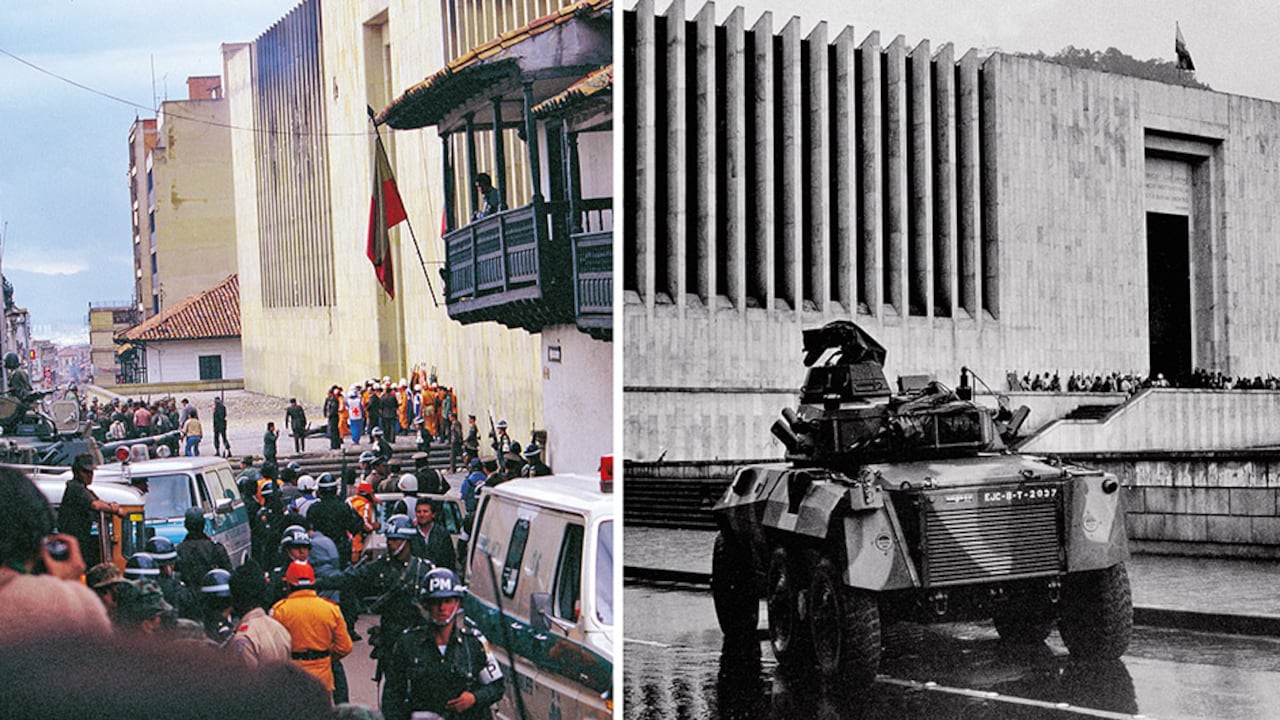 Imagen de referencia de la toma y retoma del Palacio de Justicia.