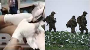 Soldado terminó con proyectil incrustado en su espalda (la imagen de la derecha es de referencia).