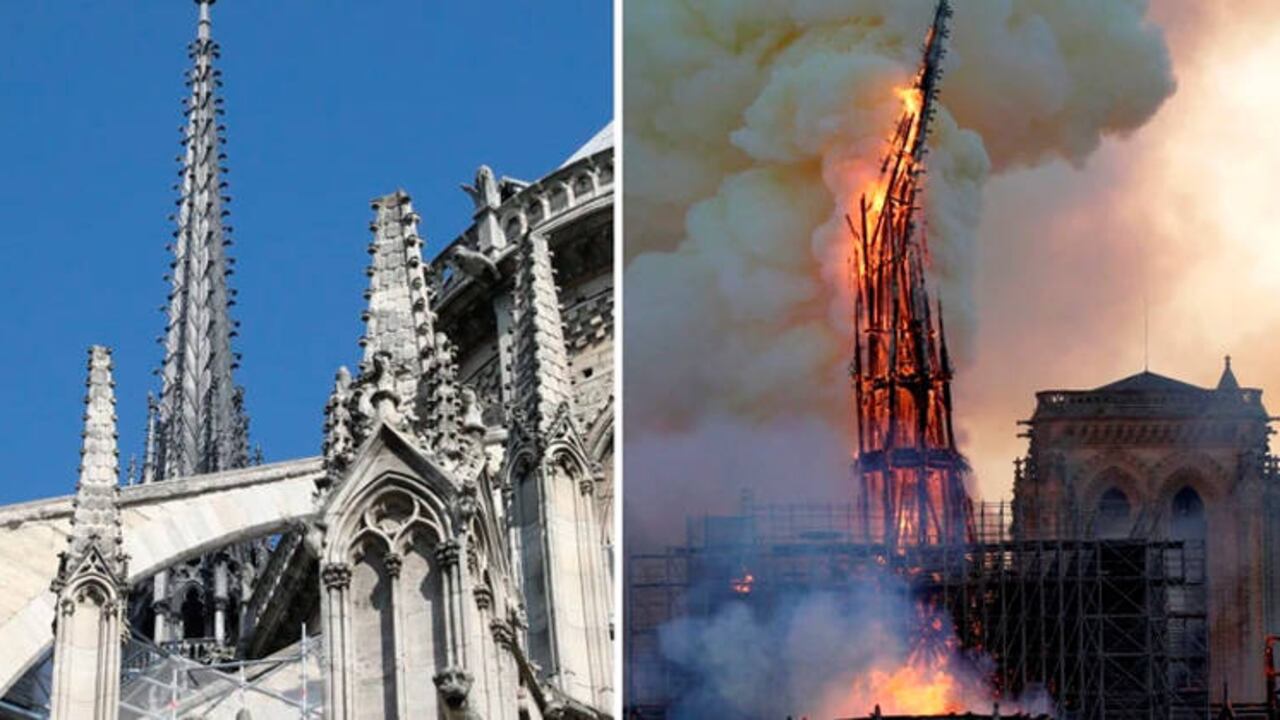 La aguja había sido instalada en el siglo XIX en reemplazo de la original. Foto: AFP.