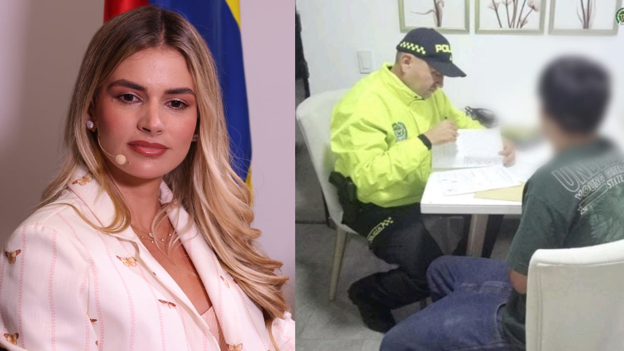 Primera dama, Ana Lucía Pineda, y el capturado por amenzarla.