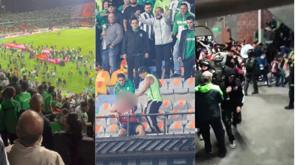Batalla campal en el estadio Atanasio Girardot de Medellín este jueves 26 de septiembre.