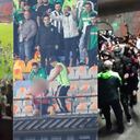 Batalla campal en el estadio Atanasio Girardot de Medellín este jueves 26 de septiembre.