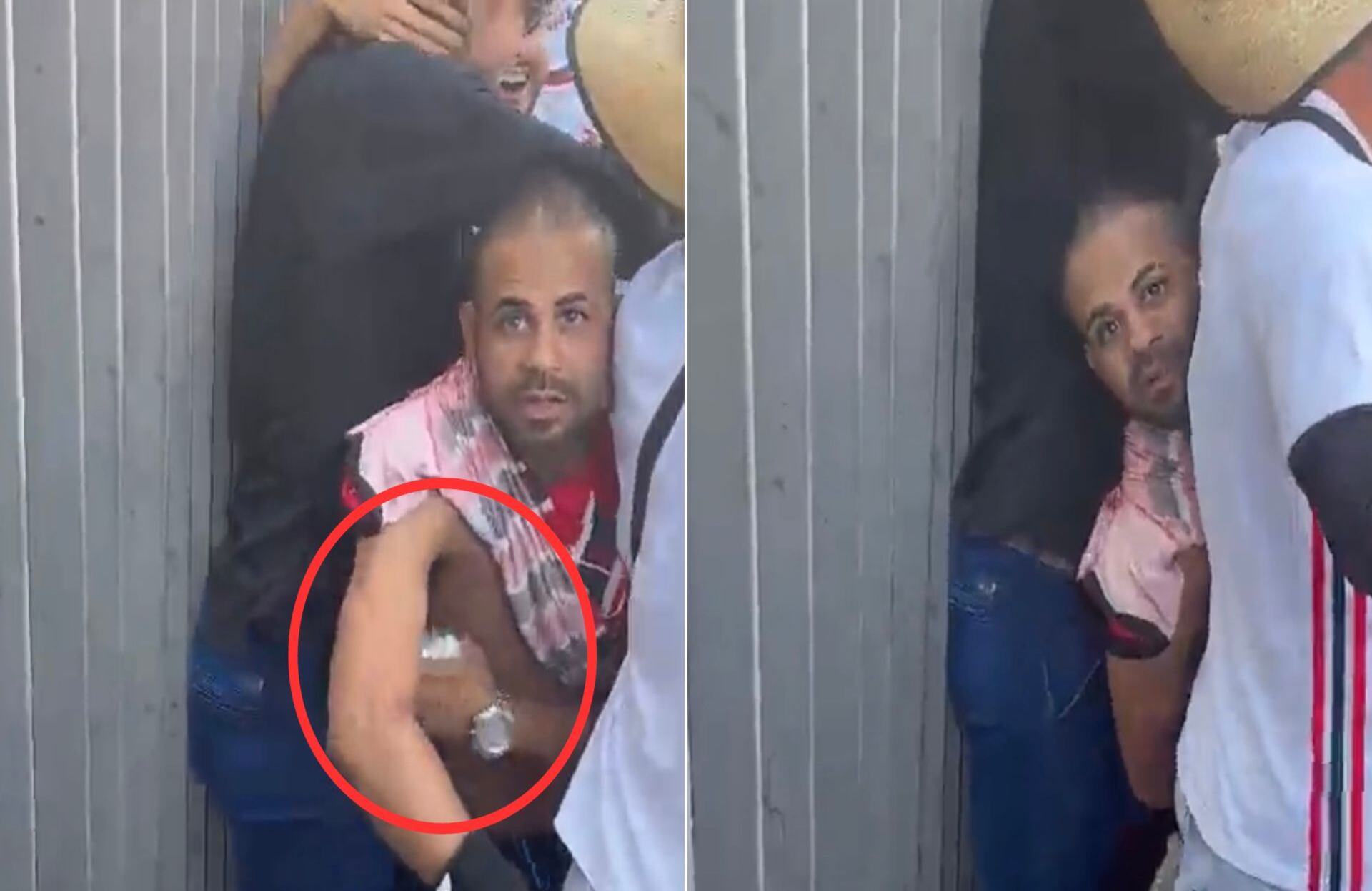 En video quedó l momento en que el ladrón le quita el celular a Diego Lugano.