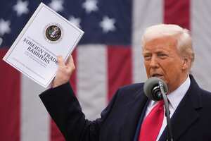 President Donald Trump speaks during an event to announce new tariffs in the Rose Garden at the White House, Wednesday, April 2, 2025, in Washington. (AP Photo/Mark Schiefelbein)