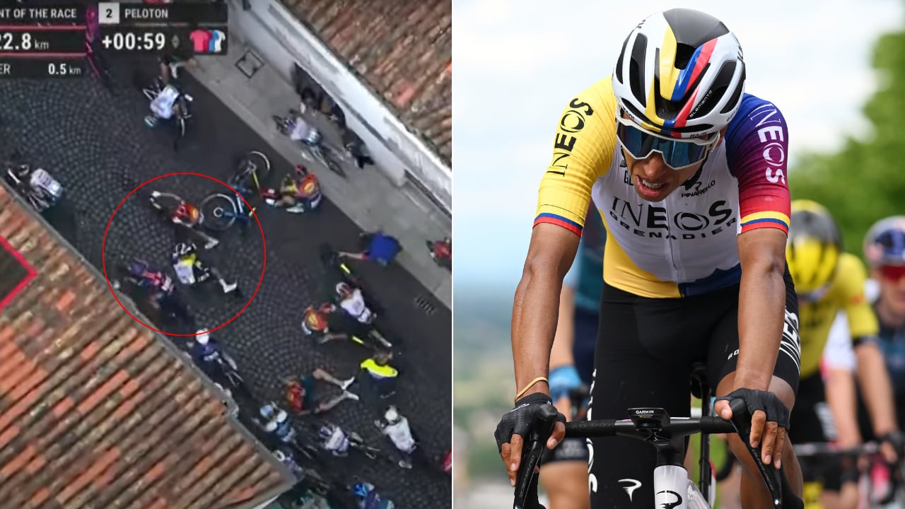 Egan Bernal estuvo en la caída masiva de la etapa 14 en el Giro de Italia