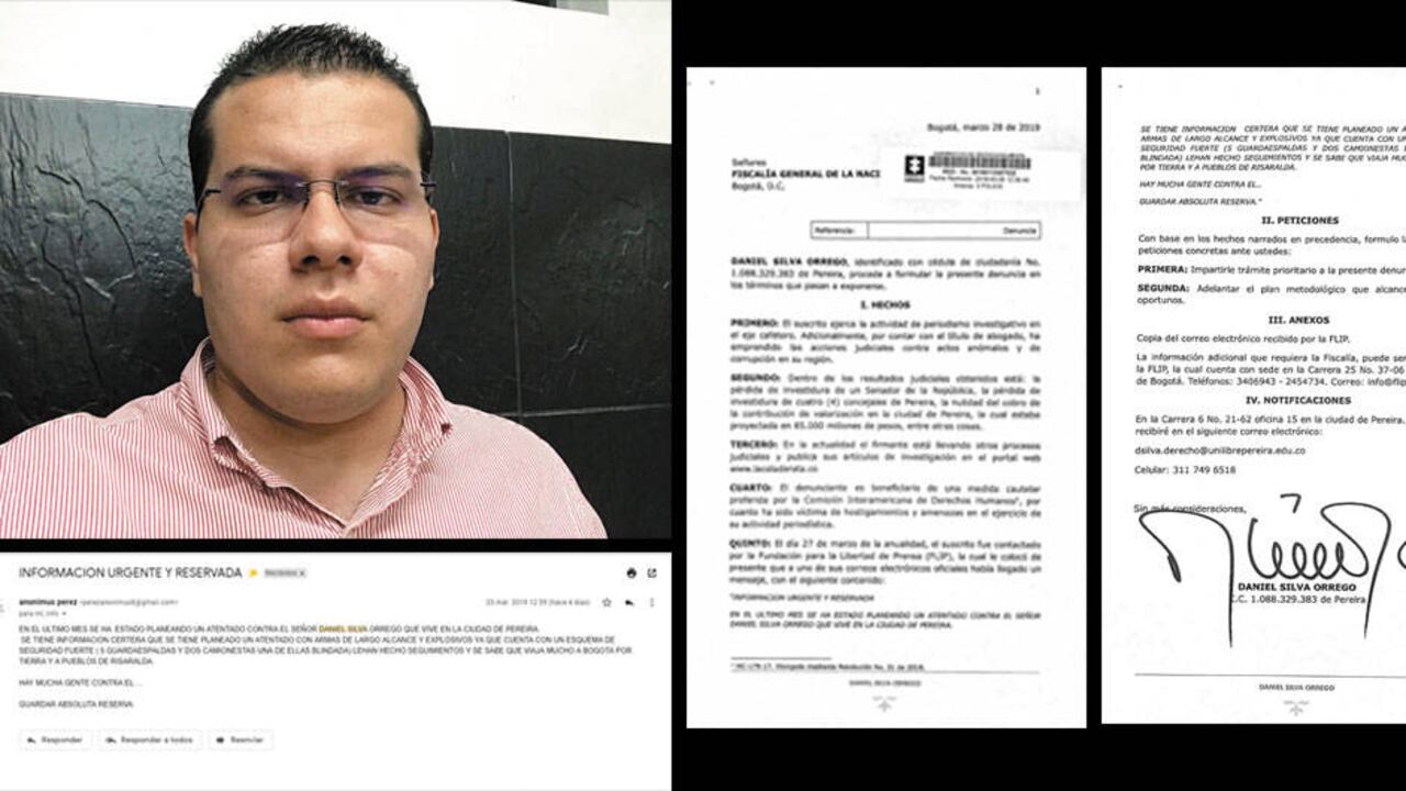 La Flip reveló un anónimo con información sobre un posible atentado en contra de Silva Orrego, quien puso en conocimiento de la Fiscalía este hecho.